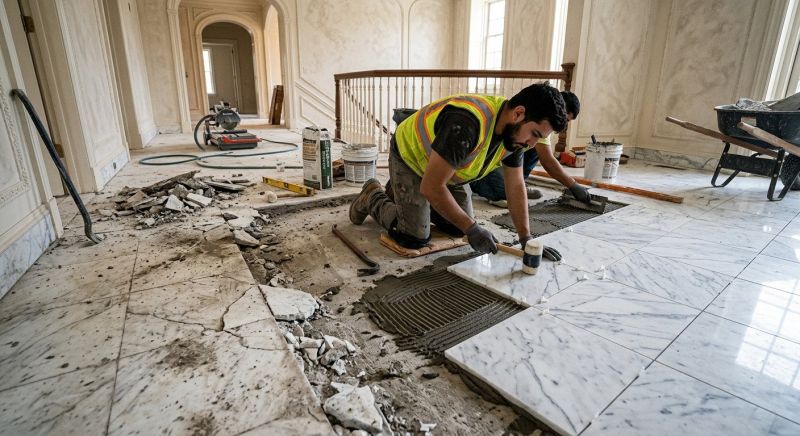 Marble Tile Floor Installation in Alpharetta, GA